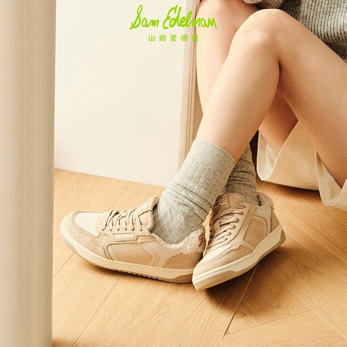 明星同款SAM EDELMAN山姆爱德曼25冬毛毛加绒休闲板鞋HARPER COZY - 图0