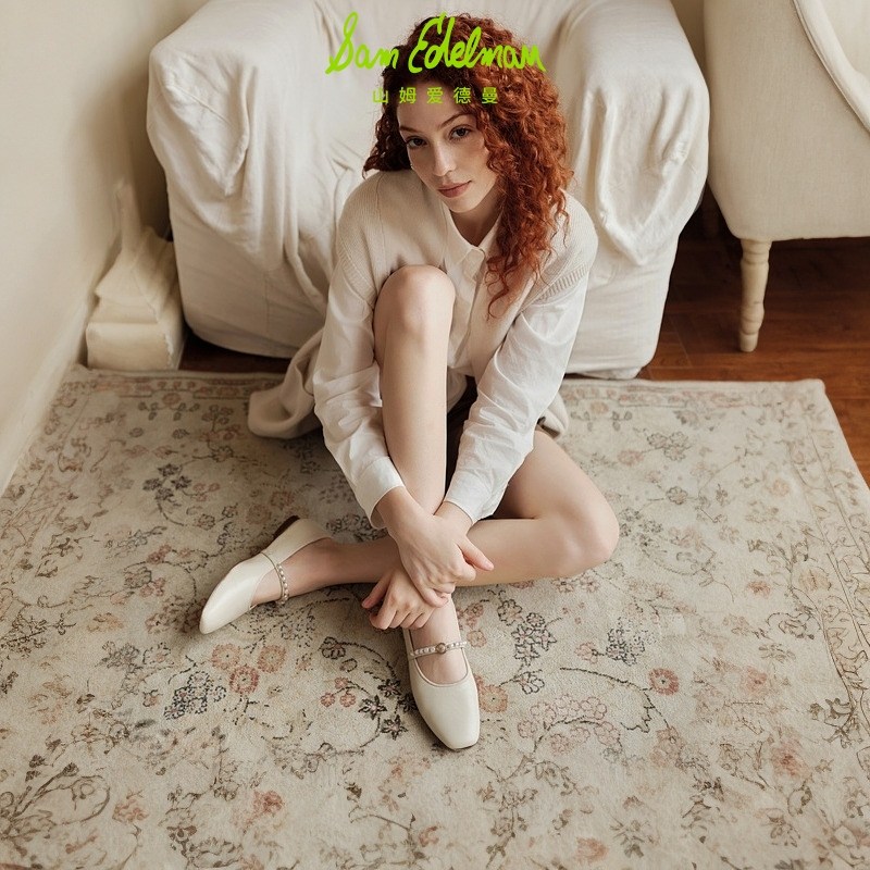 SAM EDELMAN山姆爱德曼春法式黑白珍珠玛丽珍软皮平底单鞋MIRIAM,淘宝优惠券,粉丝福利购,淘宝优惠卷