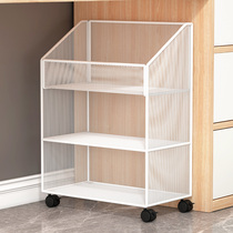 Office table next to file basket on floor shelf movable book case with wheel finishing deviner station desktop lower storage cabinet office stationery supplies student book containing box table side small cart