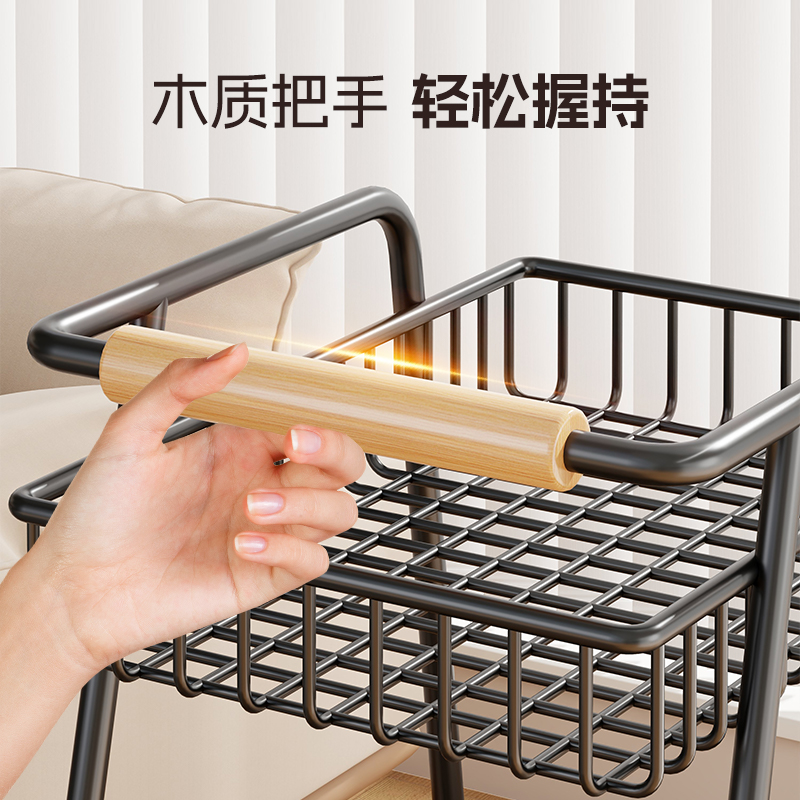零食收纳夹缝推车客厅落地移动饮料置物架家用多功能分层整理架子 - 图2