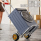 Folding and portable stair-climbing express delivery trolley