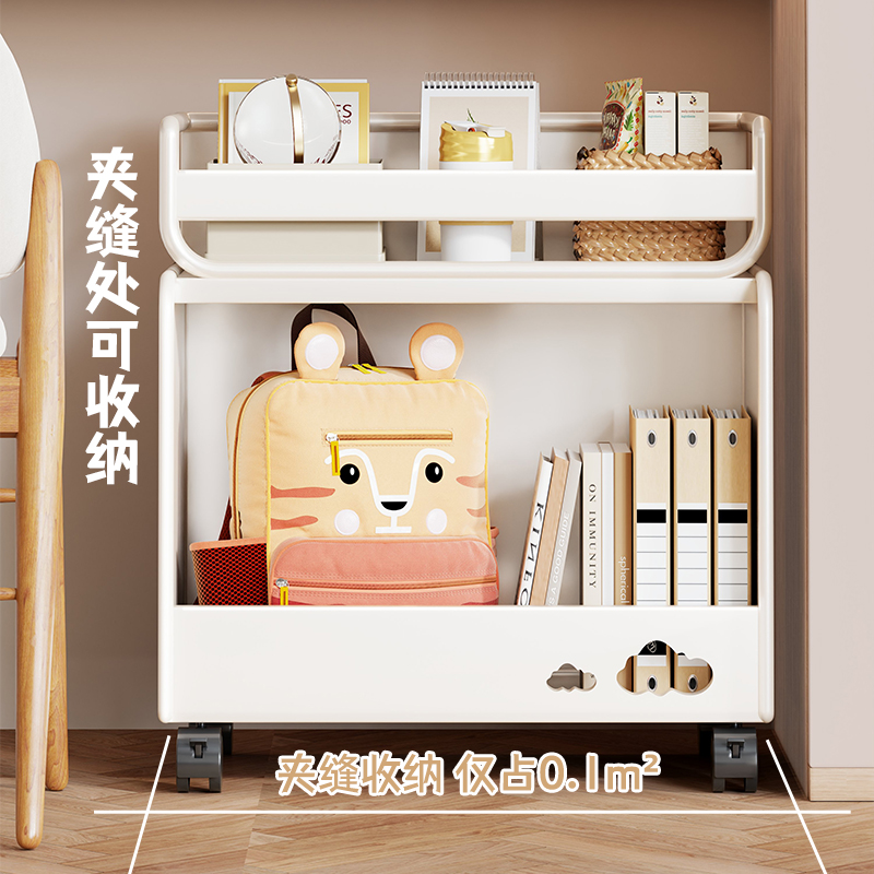 书本收纳架书包置物架可移动小推车神器家用多层学生放书包滑轮柜 - 图2