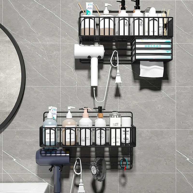 吹风机置物架卫生间洗漱台免打孔收纳架厕所浴室墙上支架洗手间架,淘宝优惠券,粉丝福利购,淘宝优惠卷