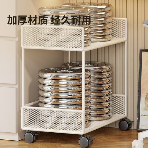 桌下置物架书桌小书架可移动带轮落地办公室靠墙推车书本收纳书柜 - 图3