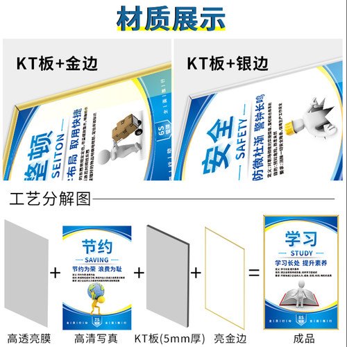 6s管理标识牌贴5s宣传标语现场制度牌上墙贴纸工厂生产车间文化7S企业质量海报挂图8s警示标志9s展板10S定制 - 图0