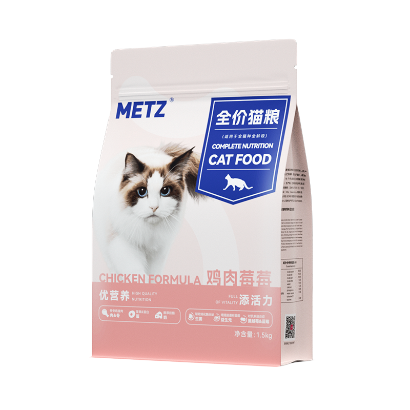 玫斯优活系列全阶段通用猫咪主粮室内猫粮鸡肉莓莓/鳕鱼果果1.5kg