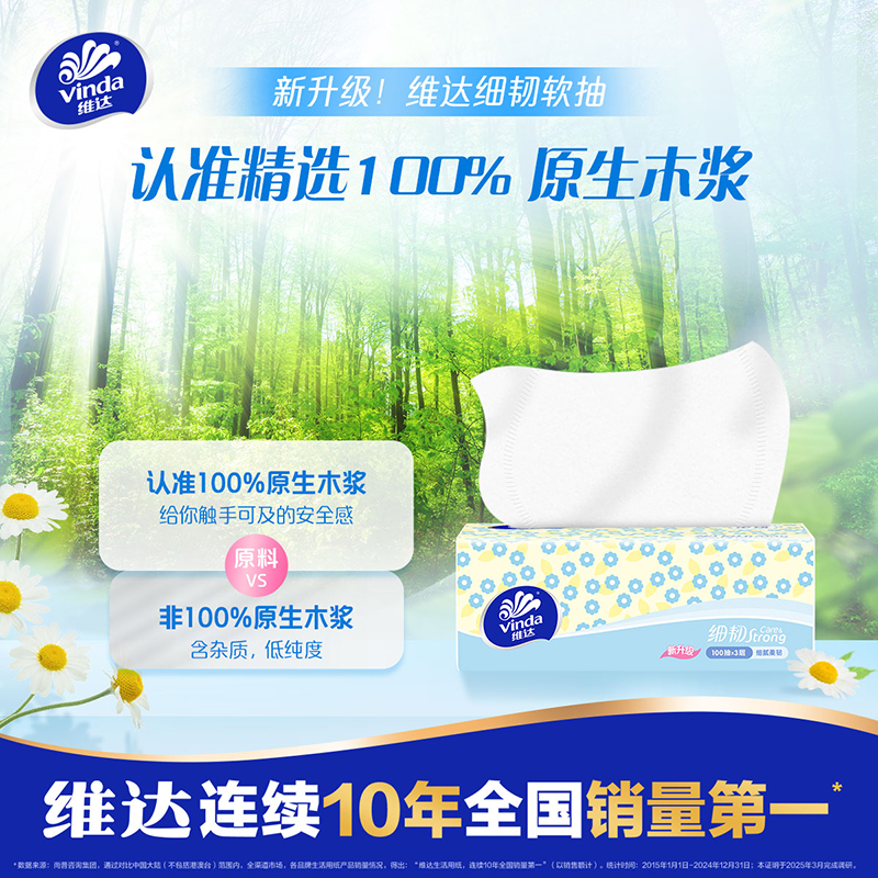 维达细韧抽纸共2400抽面巾纸擦手纸家用卫生纸巾整箱家用餐巾纸