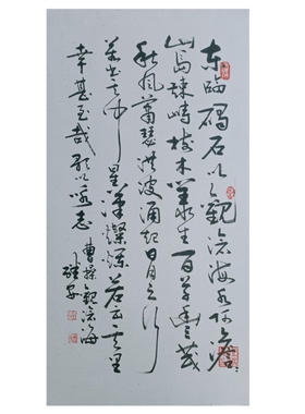 手写书法定制作品《曹操观沧海 》李继安真迹 客厅办公室行草作品