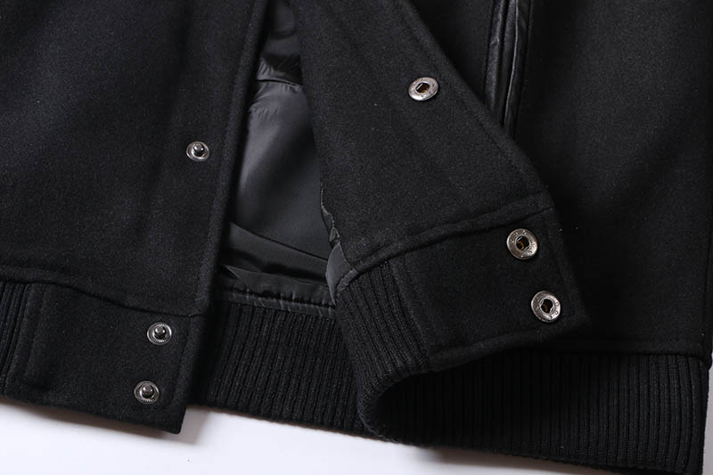 RADIUM春秋男士羊毛男装呢料加厚PU黑色修身夹克衫棒球服机车外套 - 图2