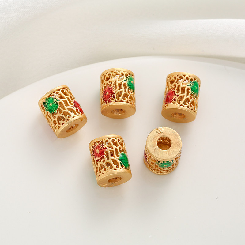 古法包金镀金滴油镂空桶珠鼓珠复古配饰diy手工串珠手链项链配珠,淘宝优惠券,粉丝福利购,淘宝优惠卷