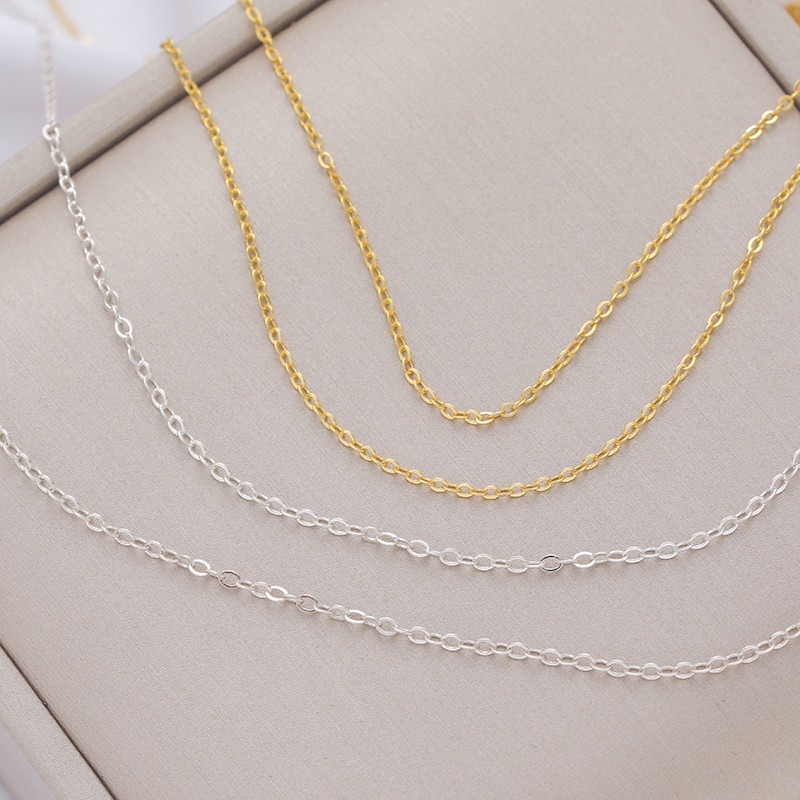 S925纯银链子银镀金压光O字链diy手工饰品项链手链耳环散链条配饰,淘宝优惠券,粉丝福利购,淘宝优惠卷