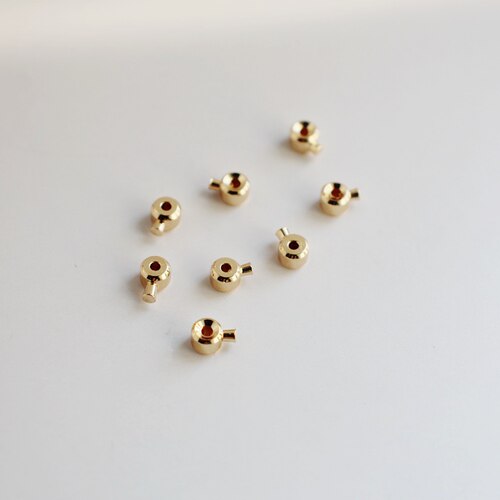 14K包金镀金保色高压锅定位珠钢丝线收尾定位扣diy手工串珠固定扣 - 图3