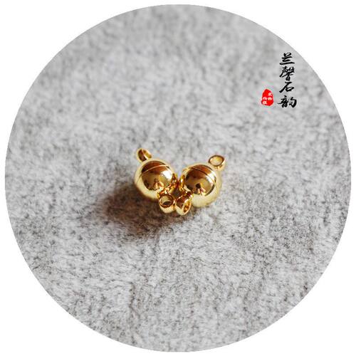 14K18K包金保色磁铁扣珍珠手链项链收尾链接扣diy手工饰品配件6mm - 图1