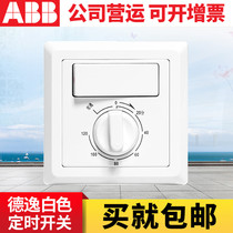 ABB Switch Socket Panel Deri Series White Single Control Timing Combined Switch 86 Type Wall Switch AE411