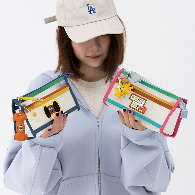 Ruosu Liangpin Cute Mesh Debris Storage Bag Pen Bag