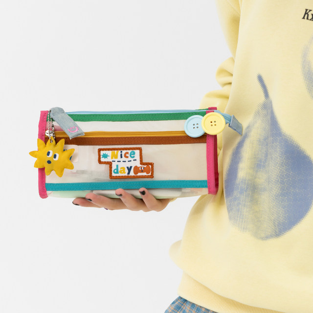 Ruosu Liangpin Cute Mesh Debris Storage Bag Pen Bag