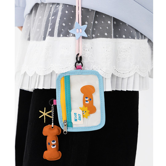 若素良品2025新款可爱挂脖绳多功能公交证件校园门禁饭卡套零钱包