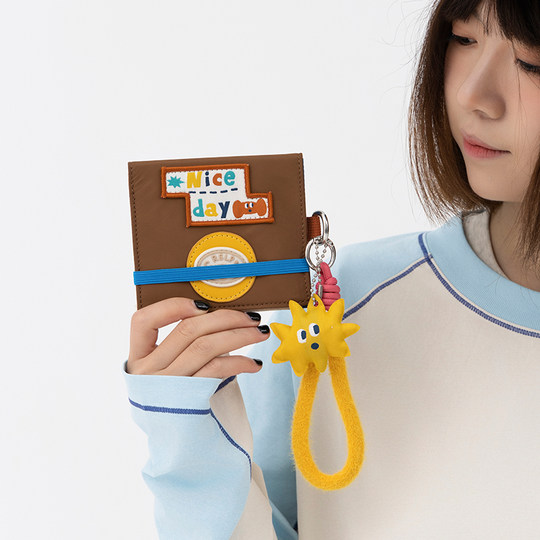 若素良品2025新短款两对折可爱女生证件卡收纳零钱包轻薄便携小巧