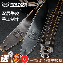 soldier soldier guitar harness genuine leather ballad bass electric guitar harness wood guitar harness shoulder strap universal