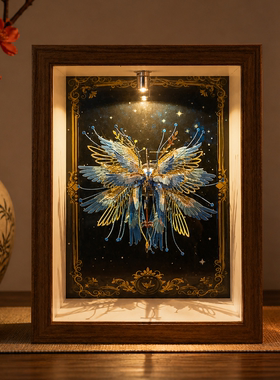 拼酷千愿鹤收纳盒防尘相框展示3d拼图立体千纸鹤星座系列灯光造景