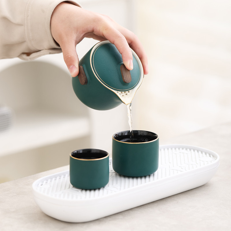 Gradient Sandblasting Quick Cup Travel Tea Set Portable Outdoor Camping Picnic Tea Making Custom Engraved LOGO Advertisement