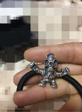 牌克罗CH925纯银心骷髅头男女款头绳手发绳发饰网红同款发箍发夹