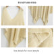 ເສື້ອຢືດສະໄລ້ຮັດຄໍ V-neck bat-sleeve silhouette knitted sweater slimming top for women