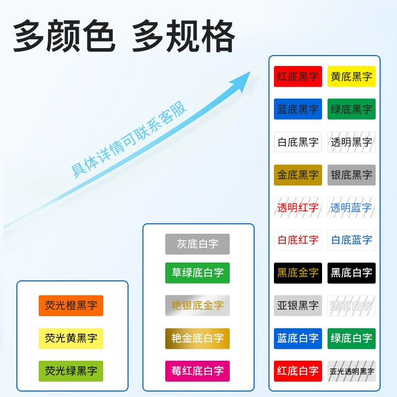 普贴（PUTY）标签带适用兄弟标签机色带通信线缆办公标签打印机贴 - 图3