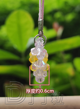 女人造水晶串珠成品樱花手机绳