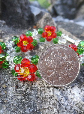 切面水晶手串手工串珠成品女花朵