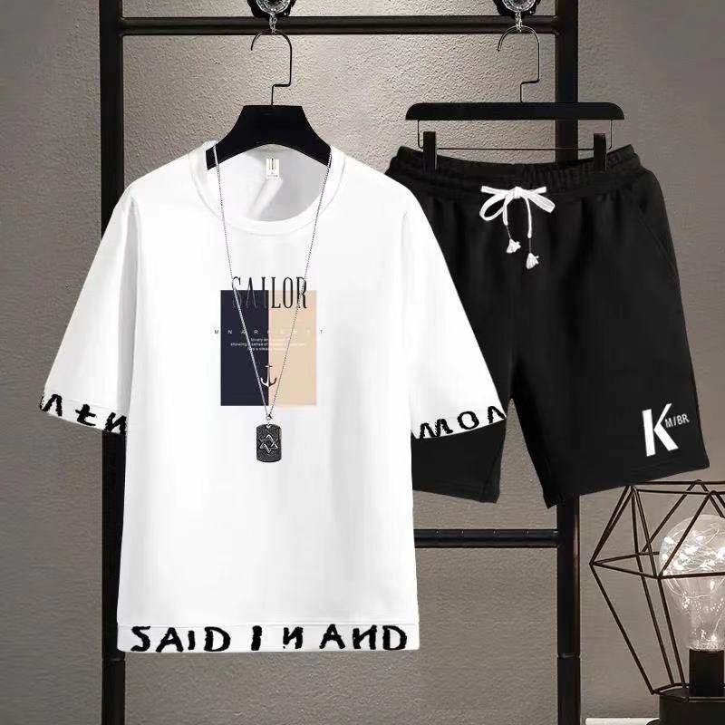 2026夏季新款男士短袖短裤帅气青年潮牌衣服两件装休闲运动套装男,淘宝优惠券,粉丝福利购,淘宝优惠卷