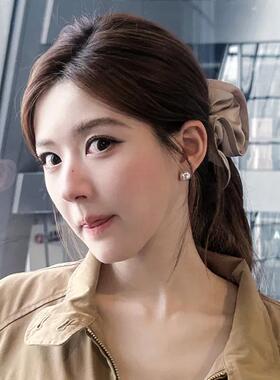 许我耀眼许妍赵露思同款发圈木耳边缎面大肠发绳扎发头绳女高级感