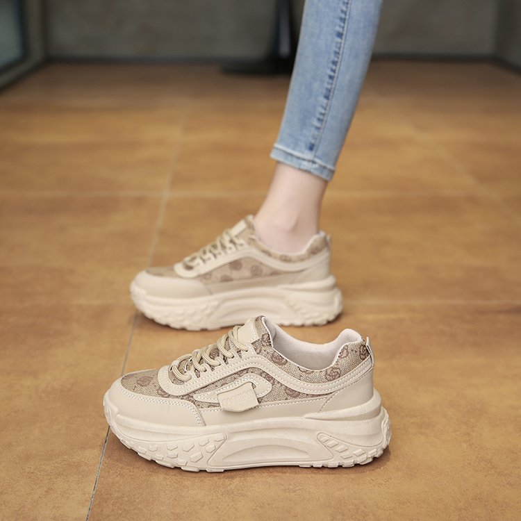 老爹鞋女夏季薄款轻便厚底网鞋女透气网面内增高运动鞋女2025新款