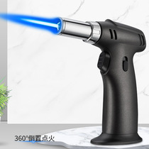 Invertable Metal Spray Fire Gun Fire Gun Windproof Inflatable Lighter Cigar Lighter Cigar Moxibustion Point Incense Flame Lighter