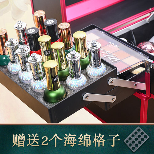 多层手提化妆箱专业纹绣美甲彩妆美容美发化妆包工具箱跟妆箱 - 图2