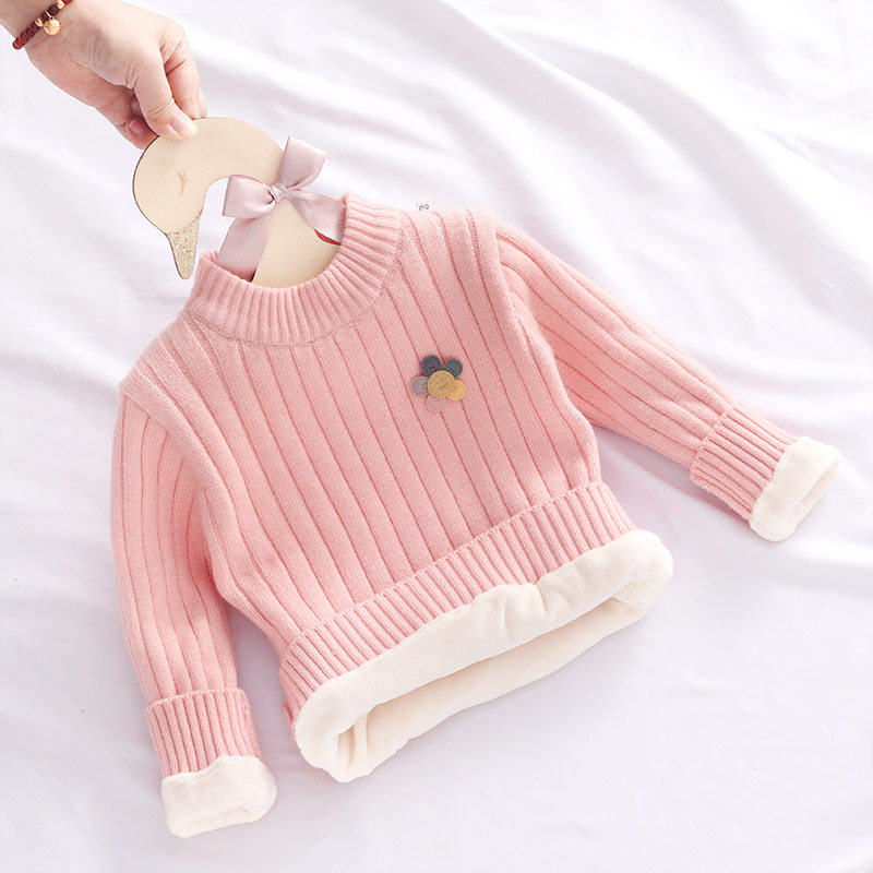 宝宝毛衣加绒加厚女童针织衫婴儿打底衫套头圆领公主保暖线衣冬装,淘宝优惠券,粉丝福利购,淘宝优惠卷
