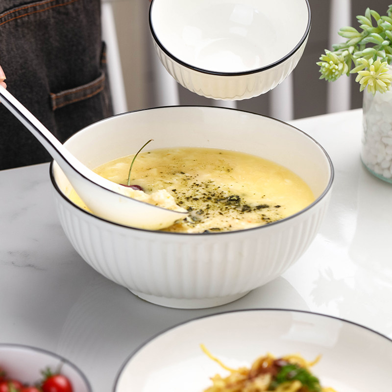 创意新款盘子鱼盘汤碗斗笠碗套装家用日式陶瓷饭盘长方形蒸鱼碟子,淘宝优惠券,粉丝福利购,淘宝优惠卷