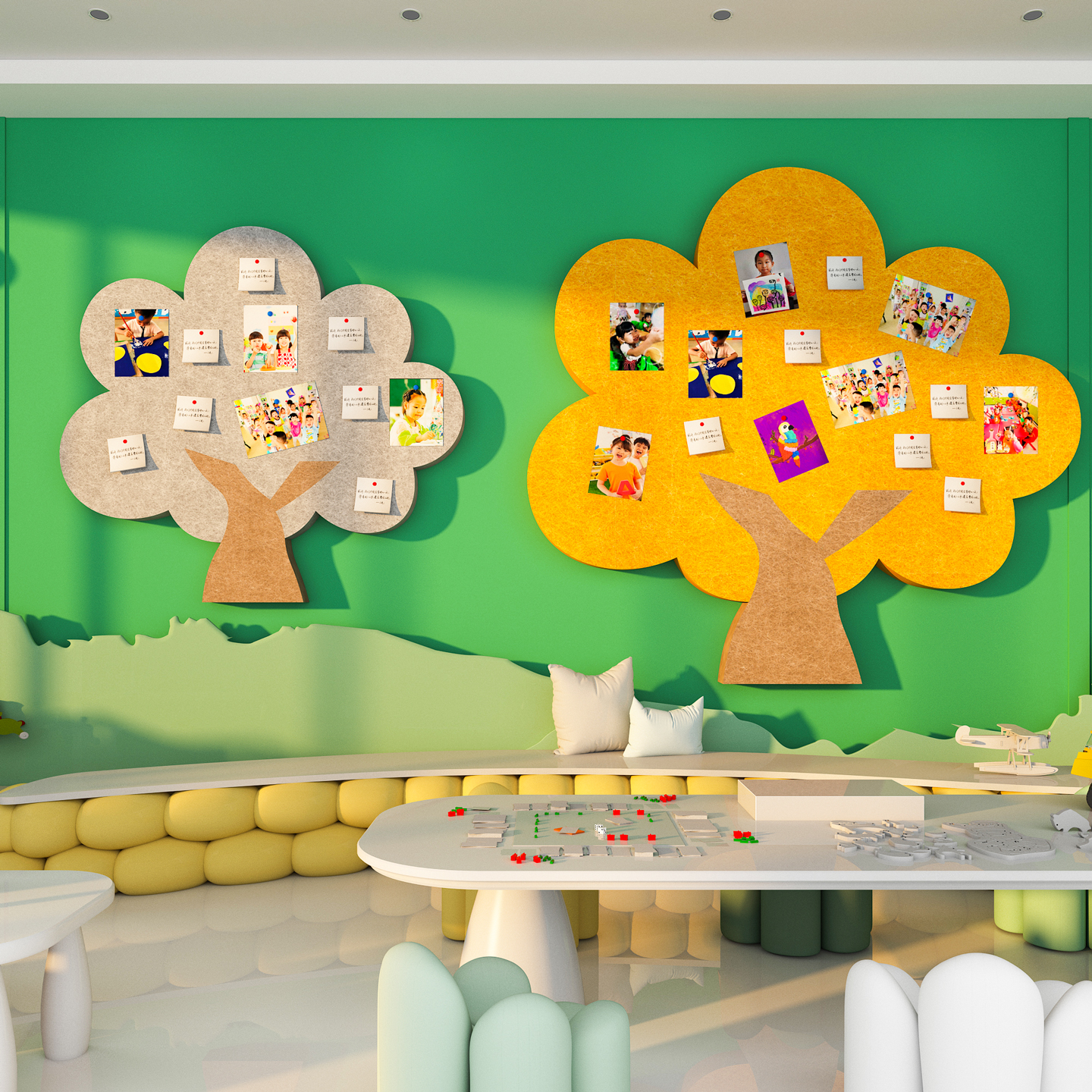 树形毛毡墙贴幼儿园教室墙面装饰启蒙早教托管中心照片展示愿望树 - 图3