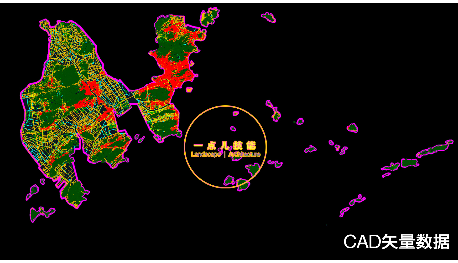 珠海城市GIS数据SHP矢量建筑用地CAD绿地路网水系行政区划POI DEM - 图0