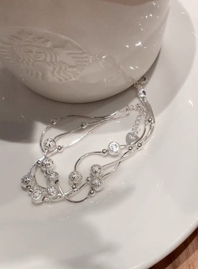 足银990三生三世纯银手链女生轻奢小众新款情人节礼物送女友