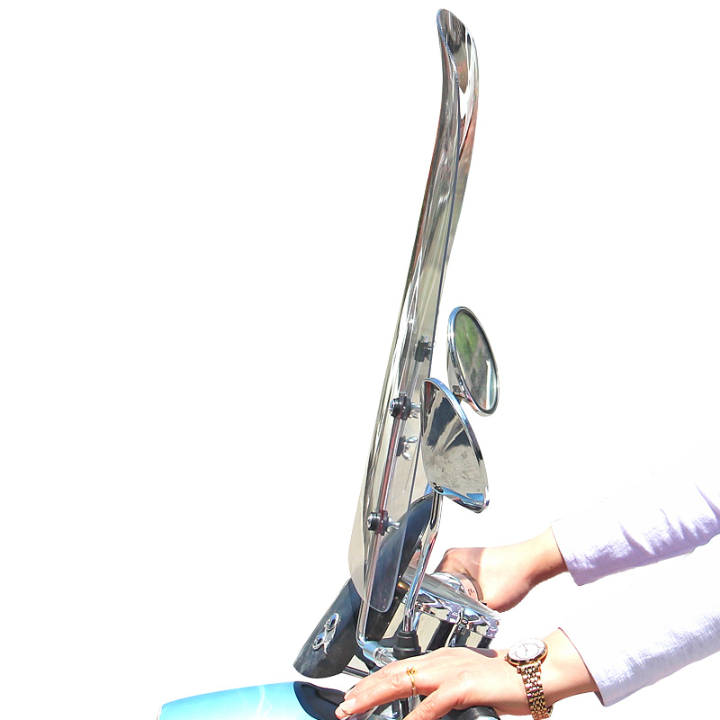 摩托车前挡风玻璃pc电动车挡风板风挡罩通用加厚镜晴雨挡雨板高清 - 图3