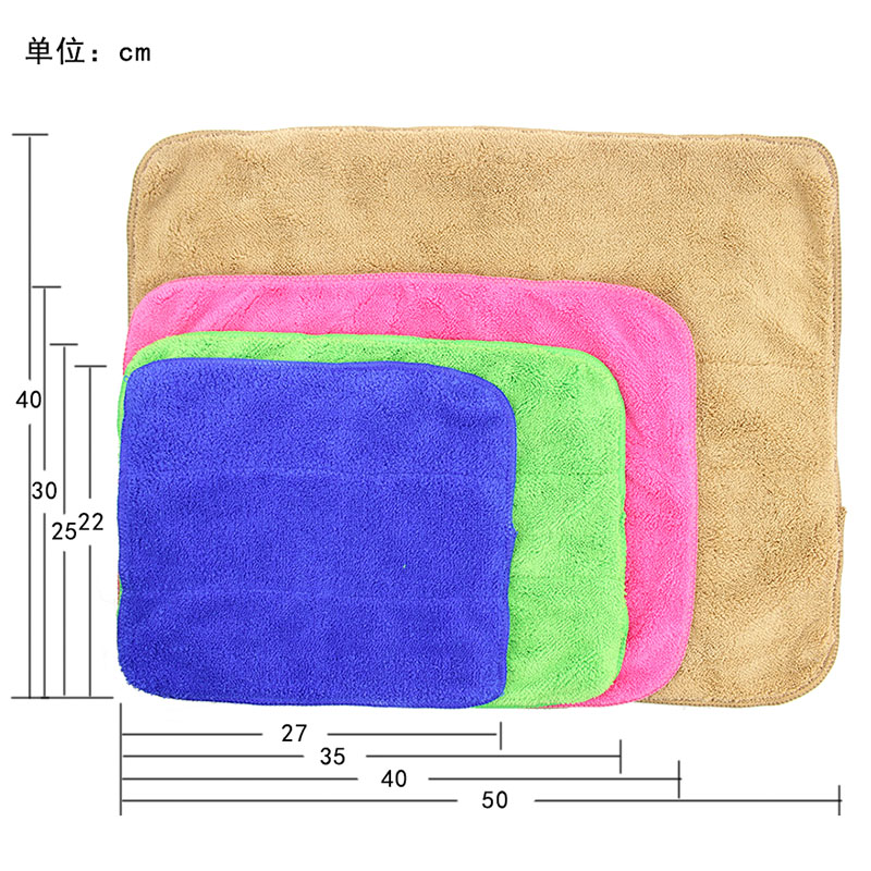 双层加厚韩国绒珊瑚绒长绒抹布家务地板清洁布吸水不掉毛30*40cm - 图2