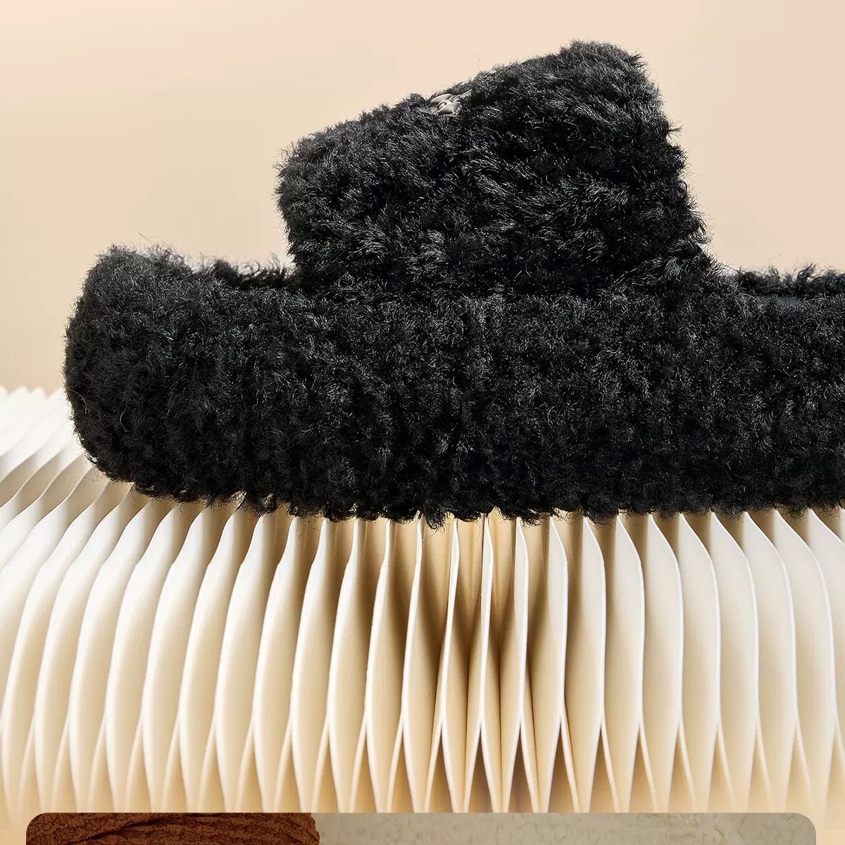 秋冬赵露思同款十字毛毛拖鞋法式小香风厚底一字毛绒拖鞋外穿棉拖,淘宝优惠券,粉丝福利购,淘宝优惠卷