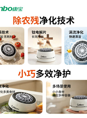 康宝果蔬消毒清洗机家用纯钛电解片农残净化率97.5%水果食材净化