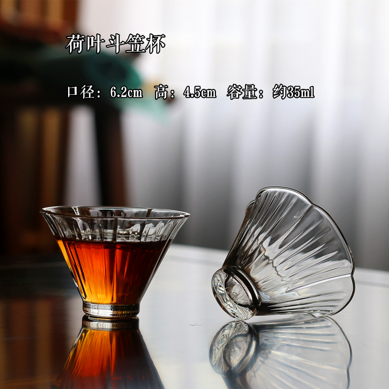 璃享玻璃茶杯 品名杯对杯 条纹玻璃杯 手工精品玻璃 一盒2个装 - 图1