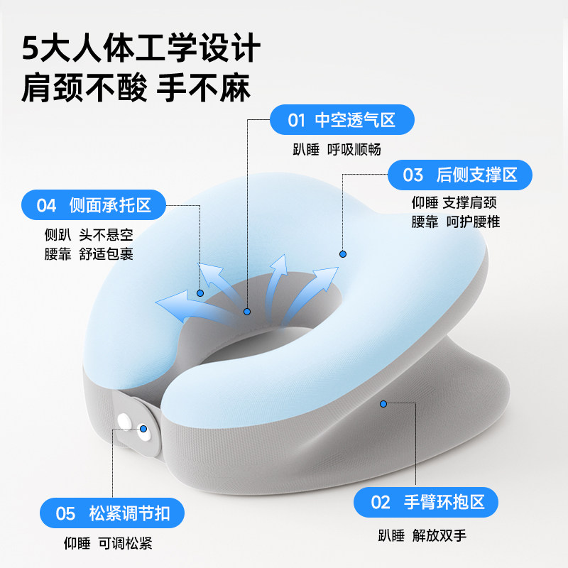 爱果乐午睡枕办公室趴睡枕午休神器仰睡腰靠抱枕趴桌工位成人护颈,淘宝优惠券,粉丝福利购,淘宝优惠卷
