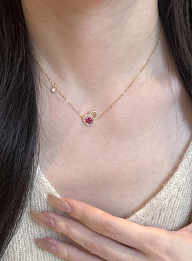 S925纯银新中式镂空满钻葫芦福禄项链高碳钻显白精致高级感锁骨链