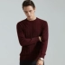 Áo len cashmere của nam giới McLeoden mùa thu nhẹ áo len nam màu đỏ hoang dã thời trang ấm áp áo len cashmere M1350 - Áo len Cashmere áo sơ mi nam trung niên Áo len Cashmere