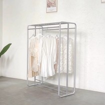 Clothing Store Show Shelf Arrival Type Middle Island Shelf Silver Color Double-Row Hanger Creative Womens Clothing Shelf Display Rack Props