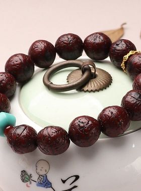 老料单圈凤眼菩提手持念珠文玩手串手把件藏式盘玩玉化手链男女款